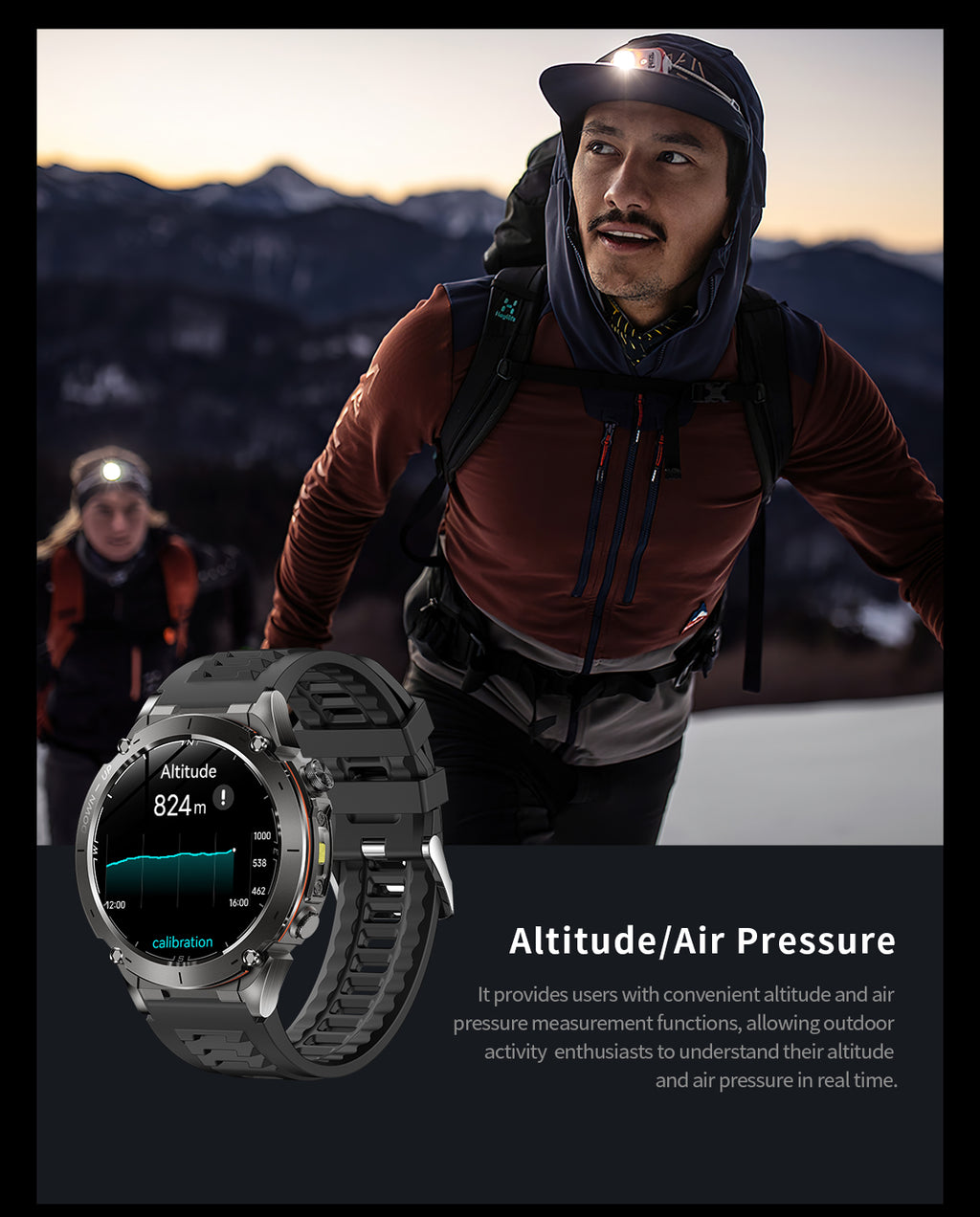 Domars Smart Watch for Men and Women with GPS and Compass,100+ Sports Modes, 30m Waterproof,MIL-STD-810H Durable,1.43" AMOLED Screen,730mAh Battery,For Sports, Adventure,Mountaineering etc