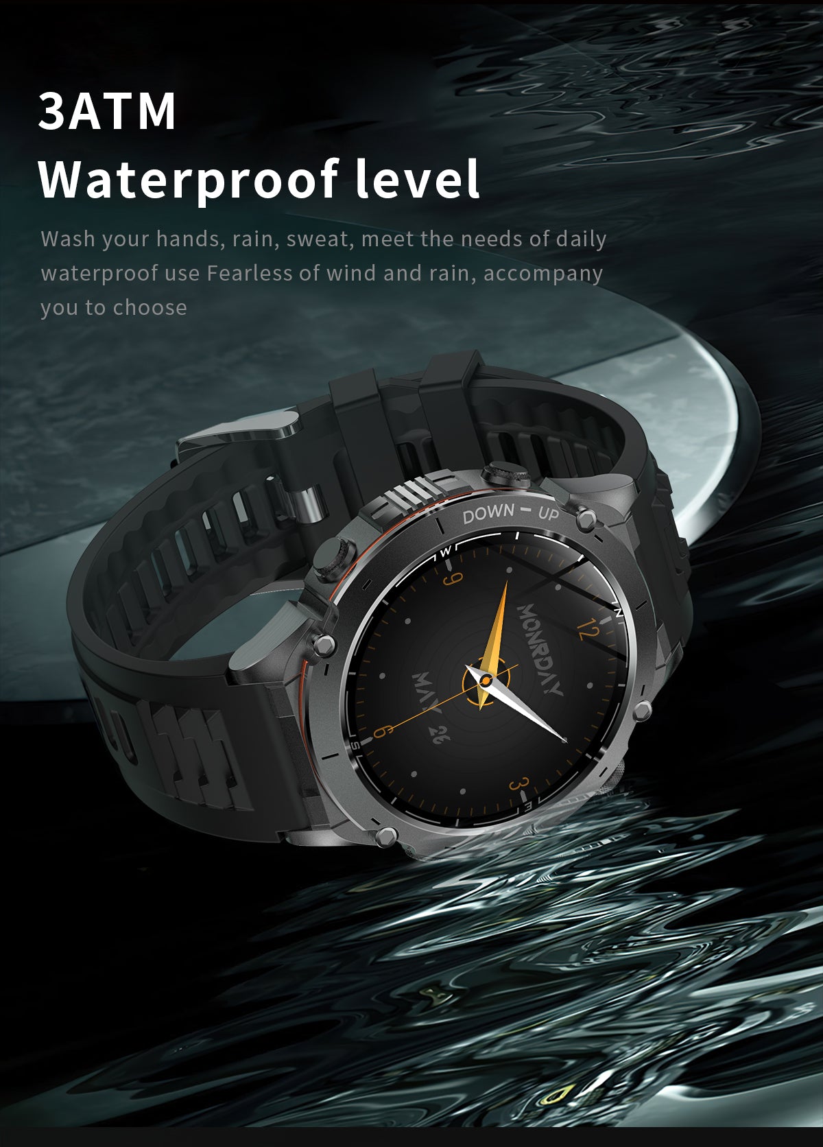 Domars Smart Watch for Men and Women with GPS and Compass,100+ Sports Modes, 30m Waterproof,MIL-STD-810H Durable,1.43" AMOLED Screen,730mAh Battery,For Sports, Adventure,Mountaineering etc