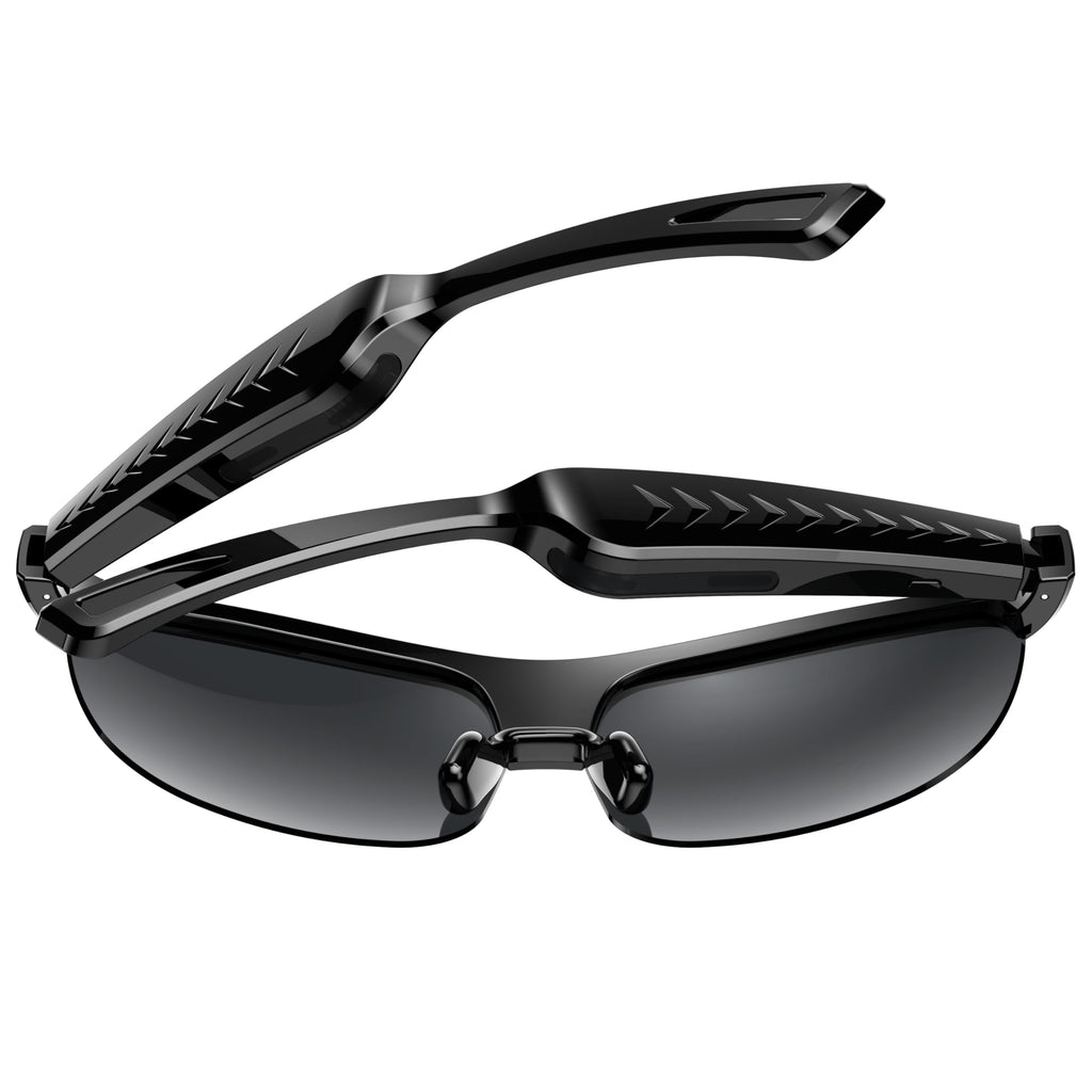 Domars Smart Glasses for Sports, AI Translator with 144 Languages, Bluetooth 5.0 Open-Ear Headphones, ENC Noise Cancelling, 4H Playtime, IPX5 Sweatproof, for Cycling/Running/Travel/Outdoor