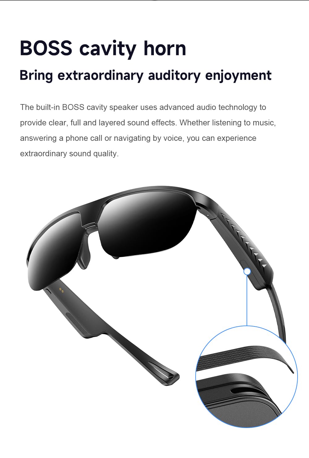 Domars Smart Glasses for Sports, AI Translator with 144 Languages, Bluetooth 5.0 Open-Ear Headphones, ENC Noise Cancelling, 4H Playtime, IPX5 Sweatproof, for Cycling/Running/Travel/Outdoor