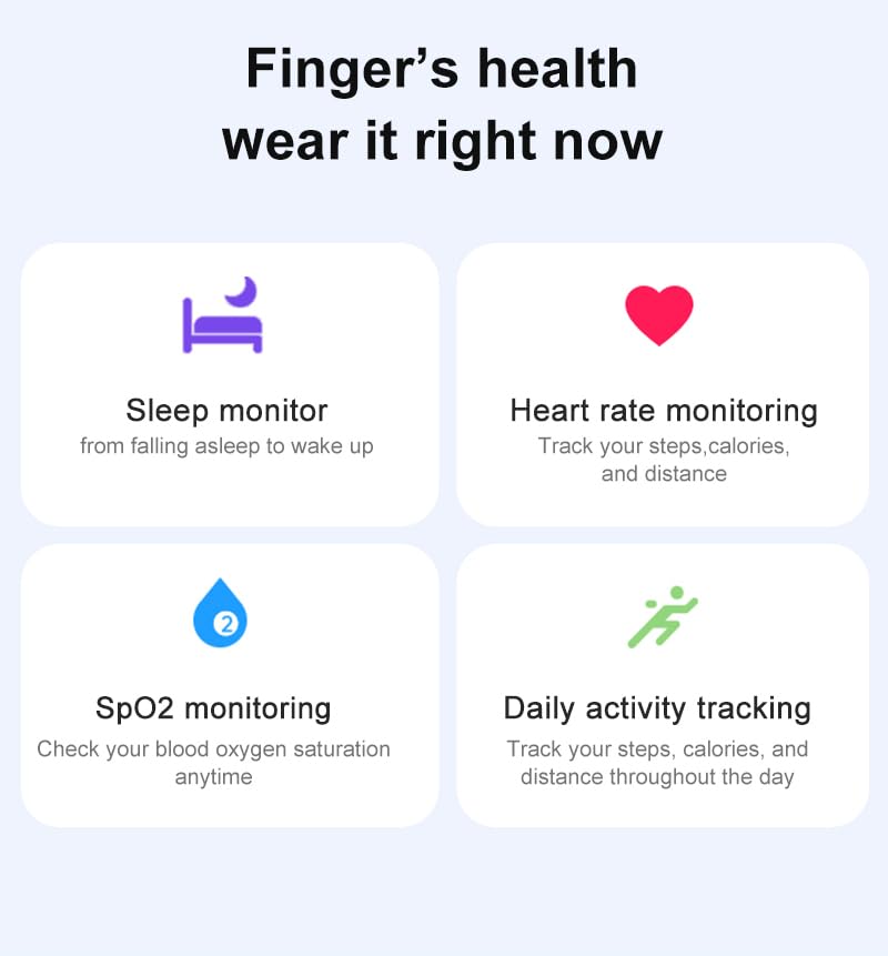 Domars Smart Health Ring for Women & Men - 7-Day Battery, 5ATM Waterproof, No Subscription - Heart Rate/Sleep/Stress/Fitness Tracker, Compatible with Android & iOS