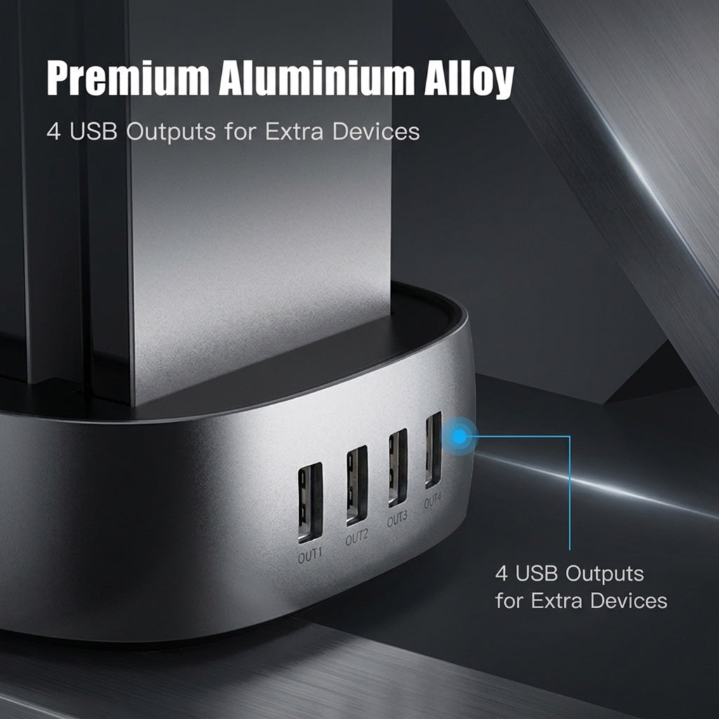 Domars Charging Station with Built-in Cables,8000mAh x8 Power Bank Dock Phone Charging Bank,Customisable With Your Own Logo, All-in-One Portable Charger Solution for Cafe/Hotel/Library