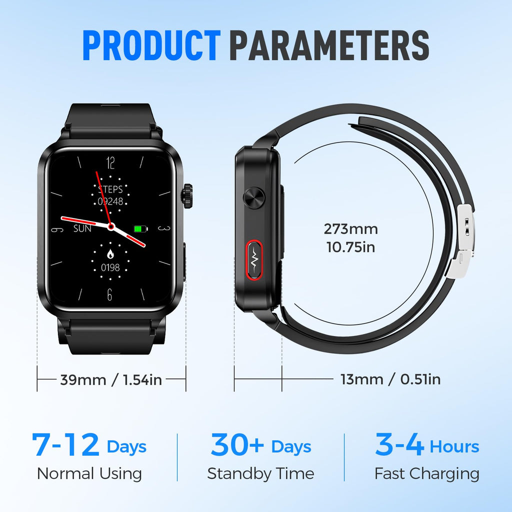 Domars Smart Watch with Health Monitoring, 1.92" Vital Signs Tracker for Blood Oxygen/Temperature/Heart Rate, 120+ Sports Modes, 30-Day Battery, IP68 Waterproof, Fitness Watch for Men Women