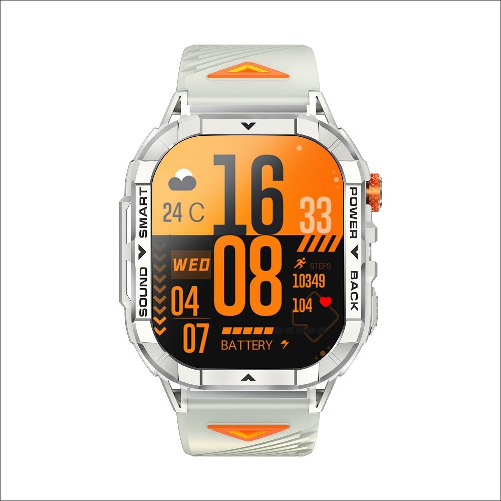 Domars Smart Watch for Men, 2.13" AMOLED HD Display Fitness Tracker, 100+ Sport Modes, IP68 Waterproof, Bluetooth 5.3, Heart Rate Sleep Monitor, LED Flashlight, iOS Android Compatible