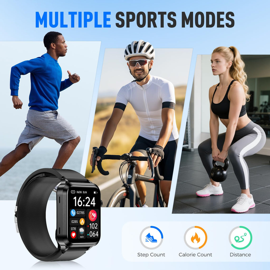 Domars Smart Watch with Health Monitoring, 1.92" Vital Signs Tracker for Blood Oxygen/Temperature/Heart Rate, 120+ Sports Modes, 30-Day Battery, IP68 Waterproof, Fitness Watch for Men Women