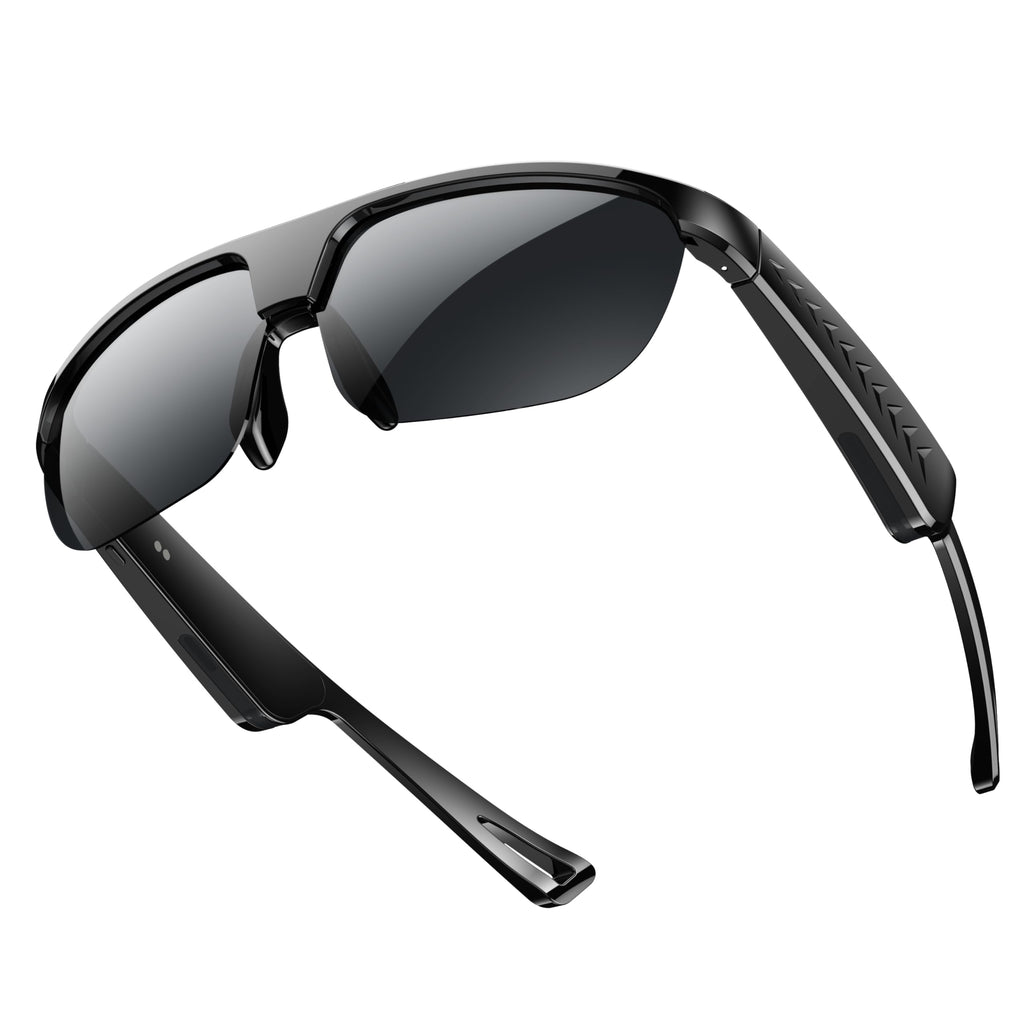 Domars Smart Glasses for Sports, AI Translator with 144 Languages, Bluetooth 5.0 Open-Ear Headphones, ENC Noise Cancelling, 4H Playtime, IPX5 Sweatproof, for Cycling/Running/Travel/Outdoor