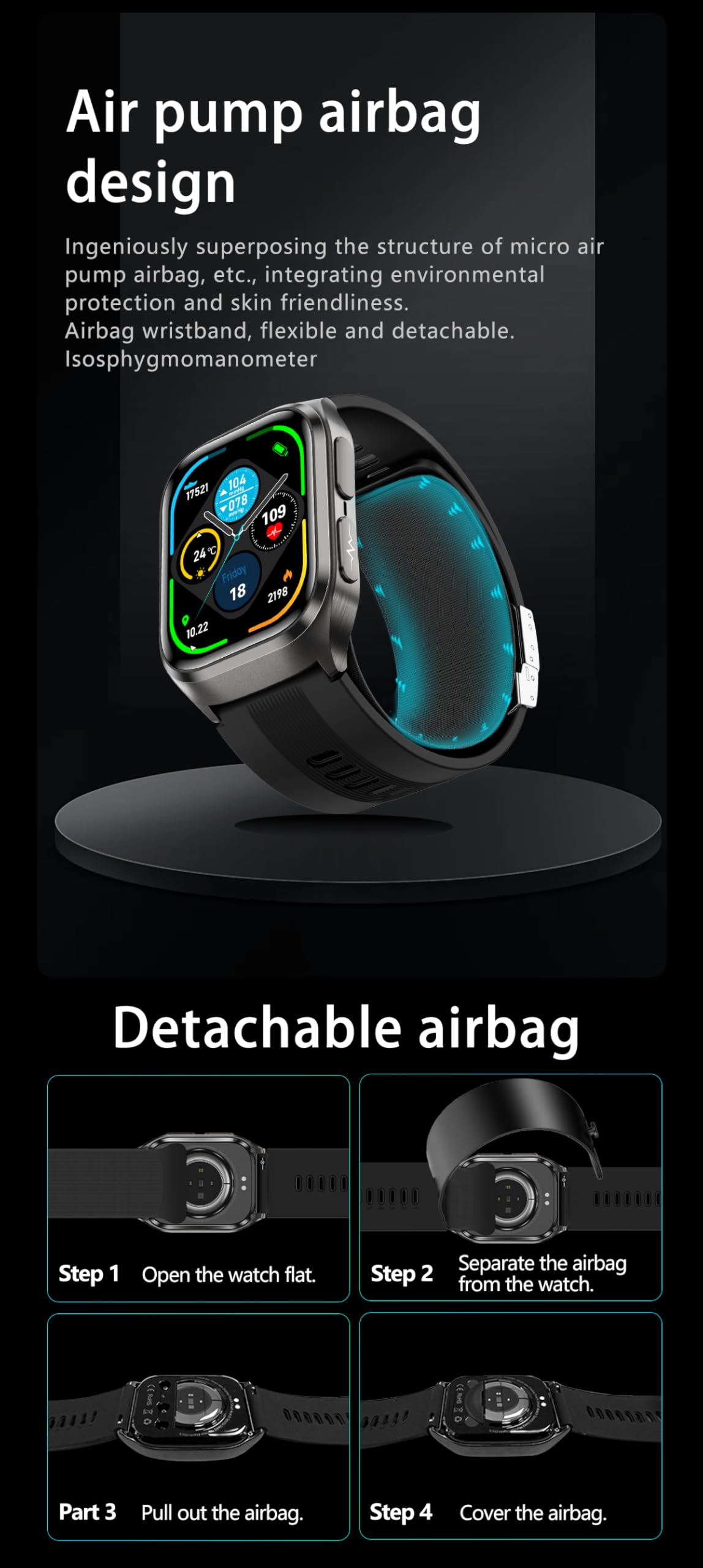 Domars Smartwatch with 2.06" AMOLED Screen, 123 Sports Modes, Advanced Health Trends Tracking, 30-Day Battery, Bluetooth Call, NFC, Multi-Language Support