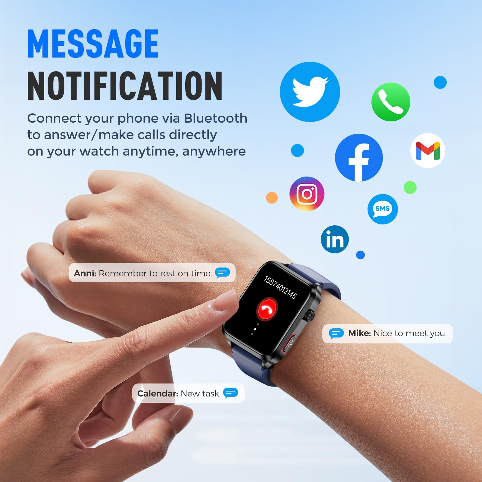 Domars Smart Watch with Health Monitoring, 1.92" Vital Signs Tracker for Blood Oxygen/Temperature/Heart Rate, 120+ Sports Modes, 30-Day Battery, IP68 Waterproof, Fitness Watch for Men Women